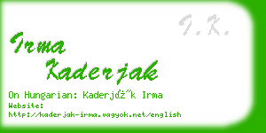 irma kaderjak business card